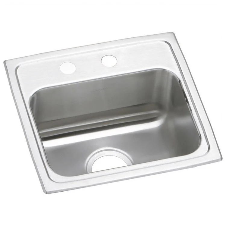 Kitchen Sink Lustertone Classic 17 x 16 Inch Single Bowl 2 Hole ADA Lustrous Satin Drop-In Rectangle Drain Location Center Depth 5-1/2 Inch Bottom Only Pads - Frankwebs