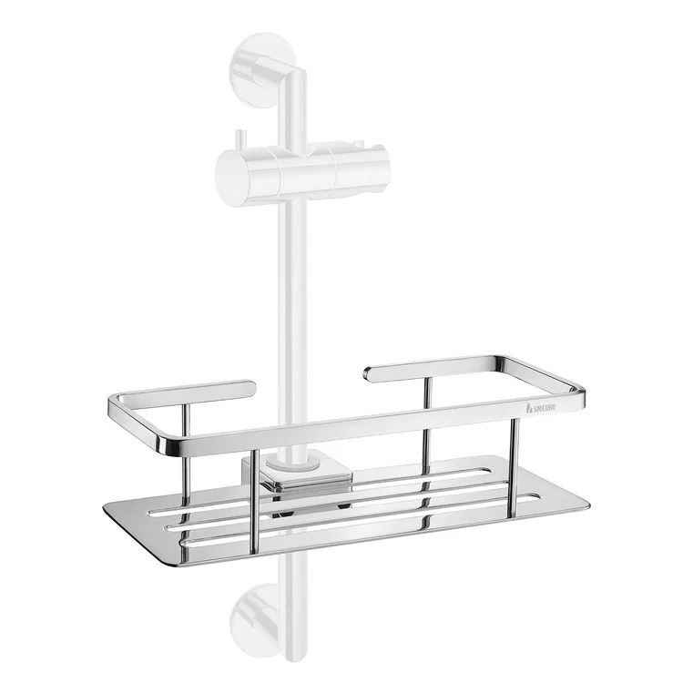 Shower Basket Sideline Basket for Riser Rail Chrome Wall Mount 4-1/2 x 9-7/8 x 2-1/4 Inch - Frankwebs