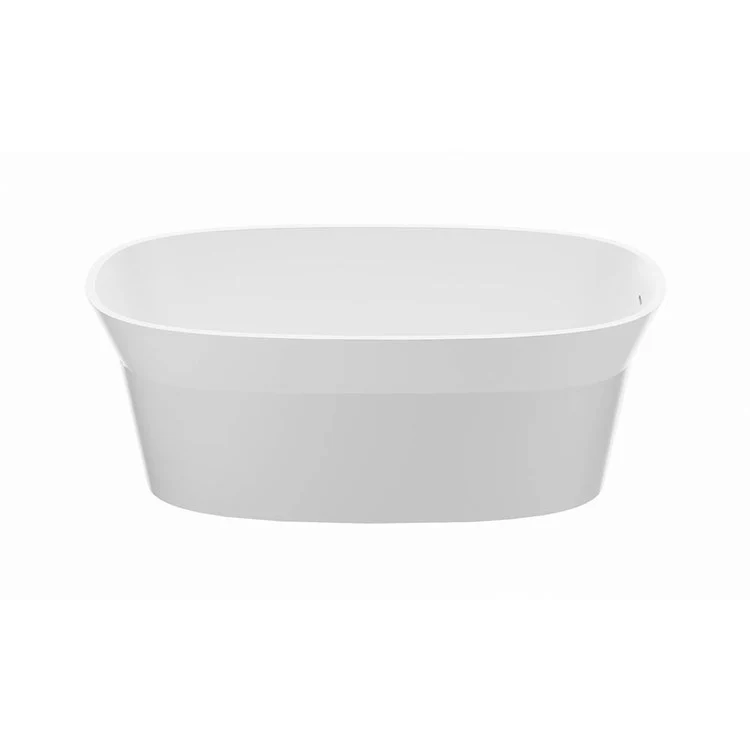 Soaking Tub James 59 x 30.75 Inch Freestanding Off-Center Drain Gloss White Mineral Composite - Frankwebs