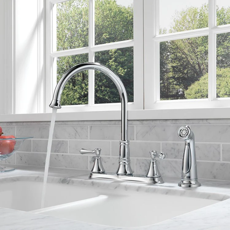 Cassidy Two Handle Kitchen Faucet with Side Sprayer - Frankwebs