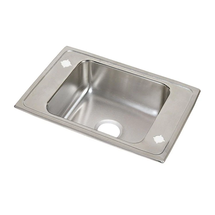 Classroom Sink Celebrity 25 x 17 Inch Single Bowl Rectangular 2 Hole Brushed Satin Drop-In Minimum Cabinet Size 30 Inch 7-1/8 Inch 20 Gauge Bottom Only Pads - Frankwebs