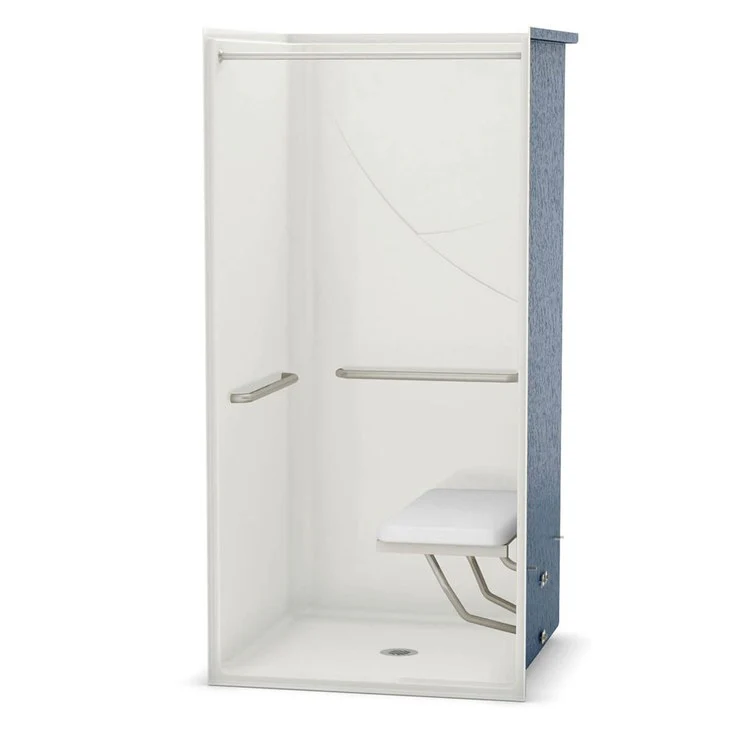 Shower Module 36 x 36 x 76-5/8 Inch AcrylX White ADA 1 Pieces Left Hand Seat - Frankwebs