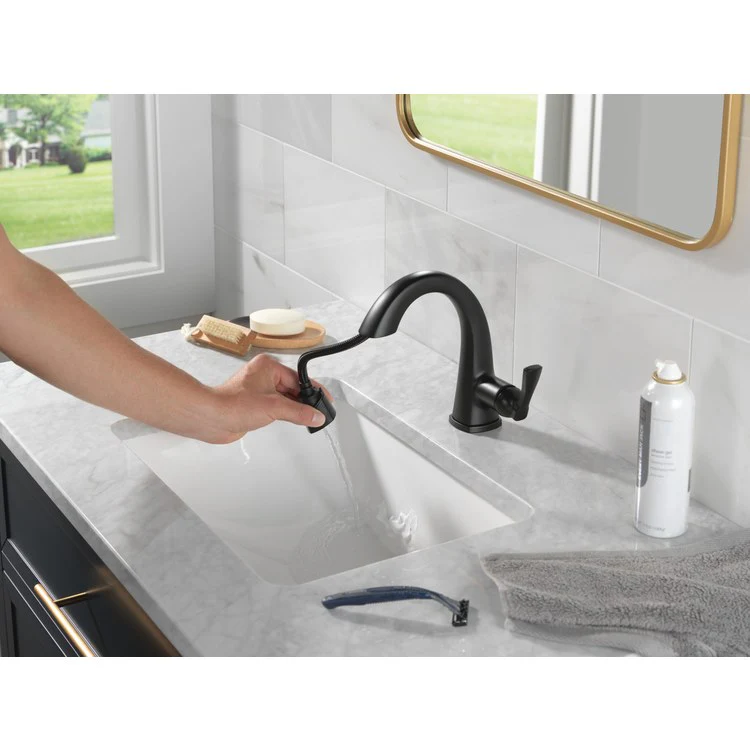 Lavatory Faucet Stryke 1 Lever ADA WaterSense Matte Black Pull Down 1.2 Gallons per Minute - Frankwebs