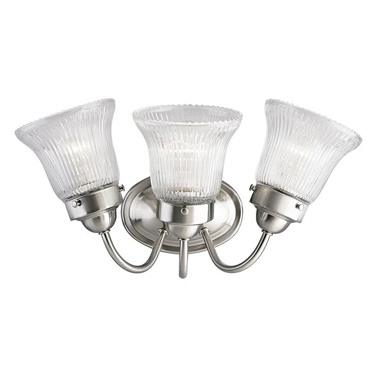 Fluted Glass Three-Light Bath Lighting Fixture - Frankwebs