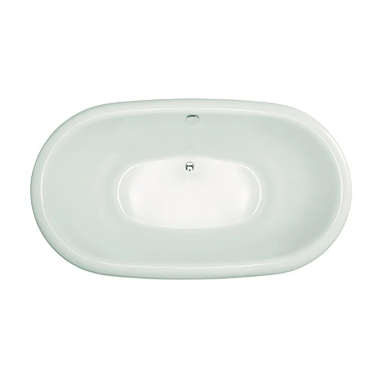 Soaking Tub Designer Collection Domingo 66 x 36 Inch Freestanding Tub Only Side Center Biscuit Acrylic - Frankwebs