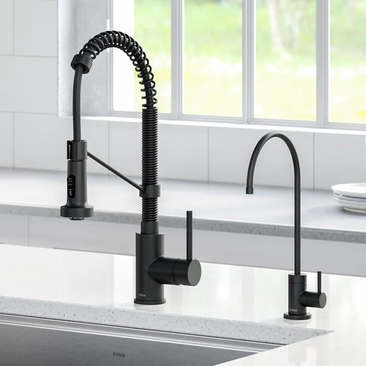 Bolden Commercial-Style Pull Down Kitchen Faucet and Purita Water Filter Faucet Combo - Frankwebs