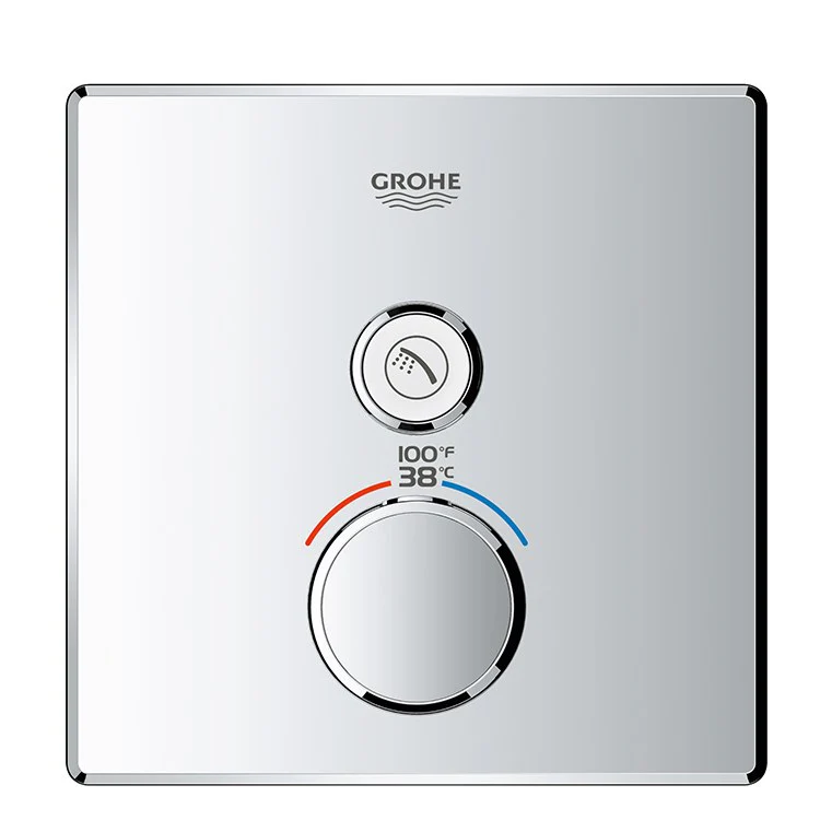 Grohtherm SmartControl Single-Function Square Thermostatic Valve Trim with Control Module - Frankwebs