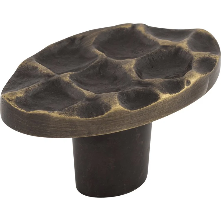 Knob Cobblestone Oval Brass Antique Brass 2 Inch - Frankwebs