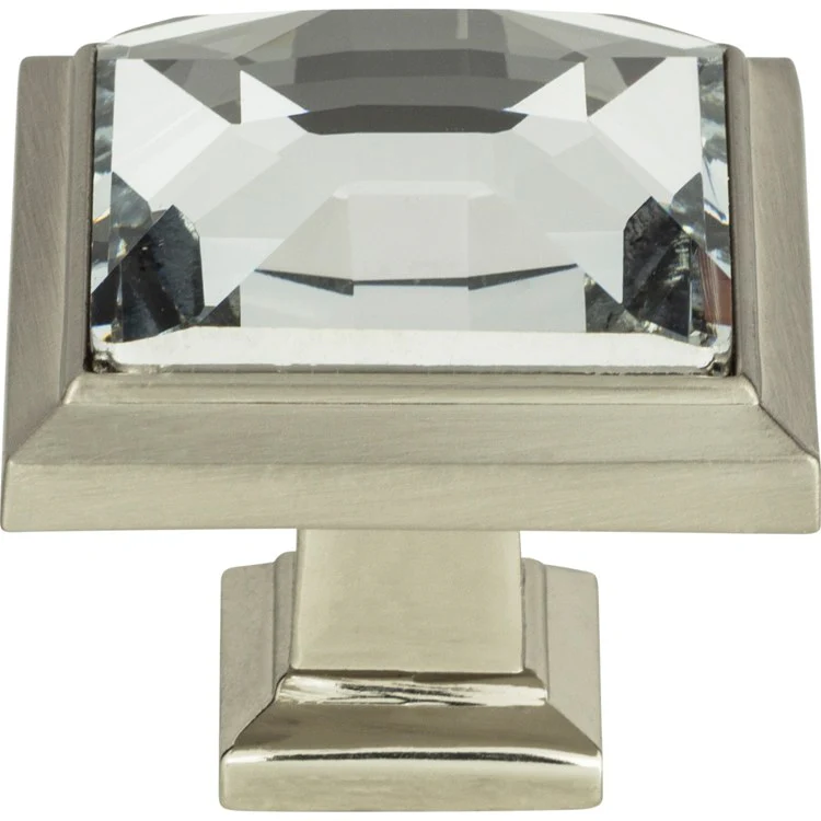 Knob Atlas Legacy Crystal Square Brushed Nickel Zinc Alloy 1-5/16 Inch - Frankwebs