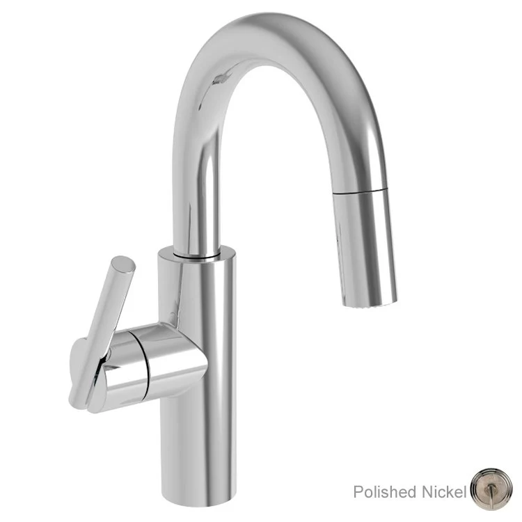 East Linear Single Handle Pull Down Bar/Prep Faucet - Antique Nickel - Frankwebs