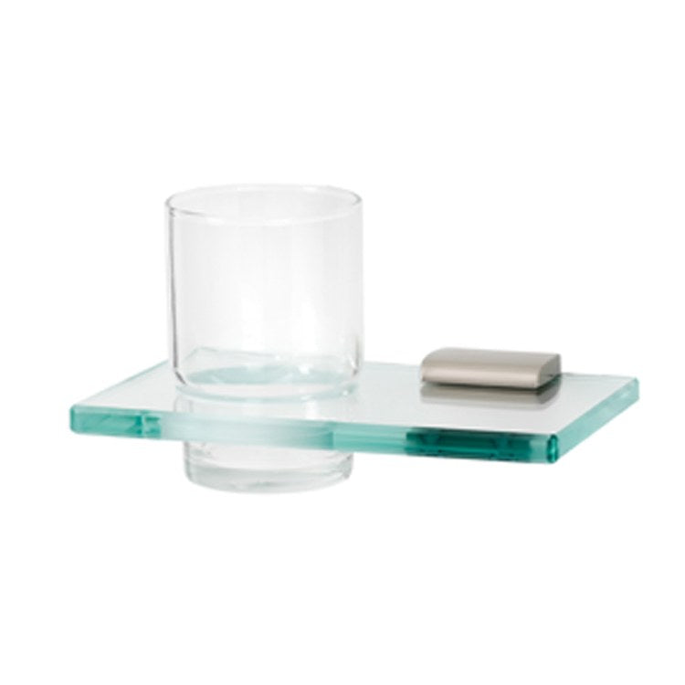 Tumbler Holder Manhattan Bath Polished Chrome Includes Tumbler Wall Mount Brass/Glass 4-5/8 x 6-3/4 Inch - Frankwebs