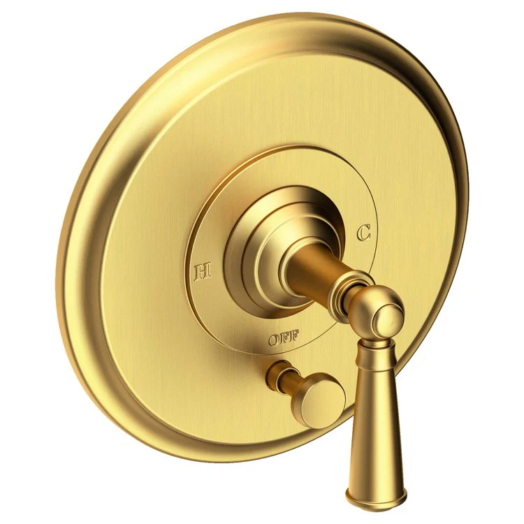 Aylesbury Pressure Balance Tub/Shower Valve Trim Only with Lever Handle - Polished Gold PVD - Frankwebs