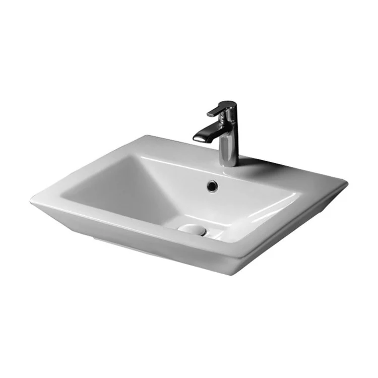 Lavatory Sink Opulence Wall Hung His 23 Inch Rectangle White - Frankwebs