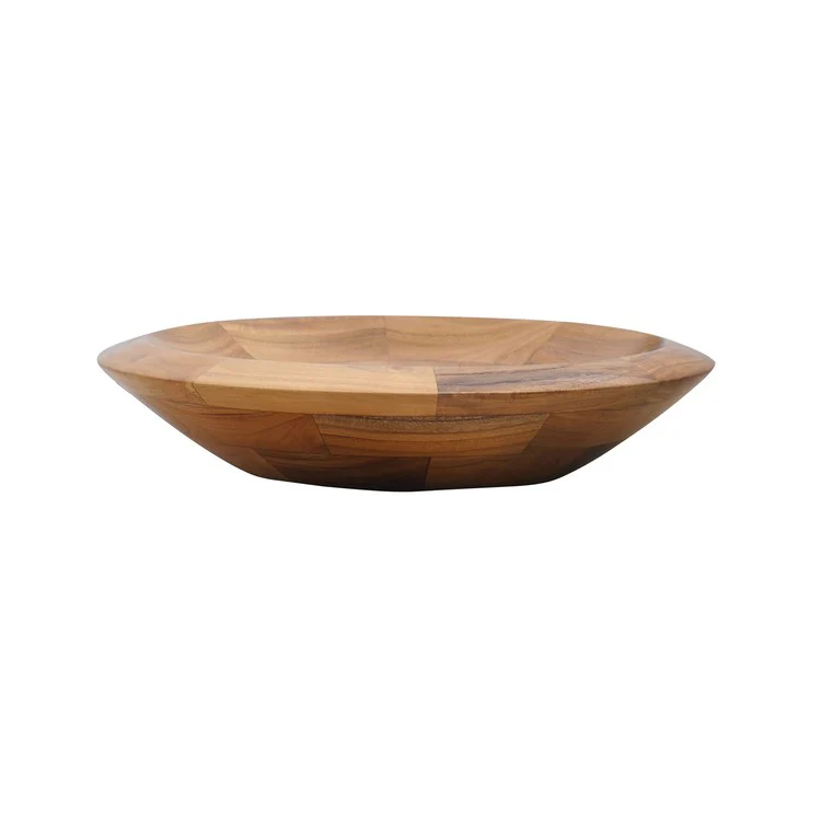 Vessel Lutari Above Counter Round 15-3/4 Inch Teak Natural Wood - Frankwebs