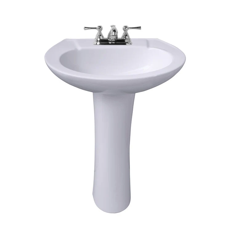 Pedestal Lavatory Hampshire 450 Centerset White Oval - Frankwebs