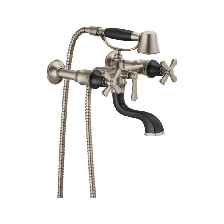 Tub Filler Trim Rook 2 Cross Brilliance Luxe Gold ADA 8 Inch Spread - Frankwebs