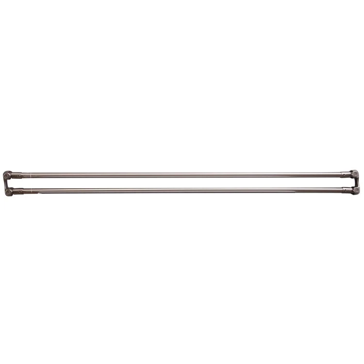 Shower Rod Straight Double with Flanges Brushed Nickel 60 Inch Brass - Frankwebs