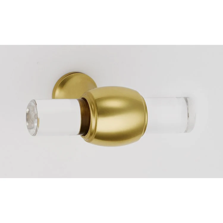 Knob Royale Acrylic Rectangle Satin Brass Brass Acrylic 1-3/4 Inch 1-3/8 Inch 1/2 Inch - Frankwebs