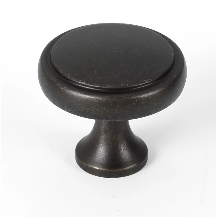 Knob Royale Round Antique English Brass 1-1/4 Inch 1-1/8 Inch 5/8 Inch - Frankwebs