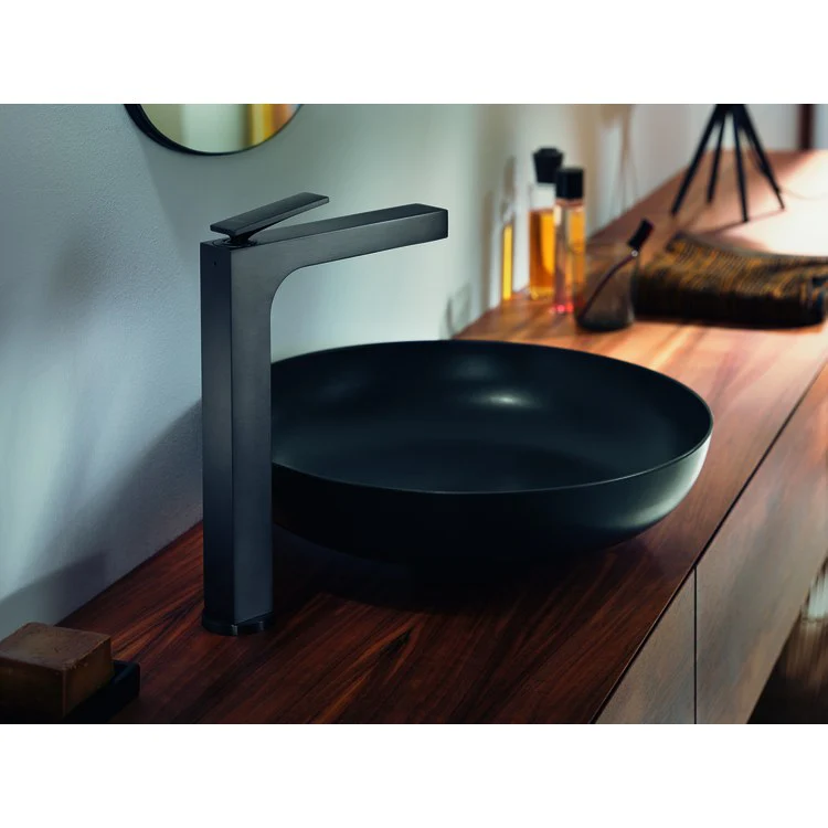 Lavatory Faucet Citterio 1 Lever ADA Brushed Black Chrome 1.2 Gallons per Minute Rigid Less Drain 1 Hole 11 Inch - Frankwebs