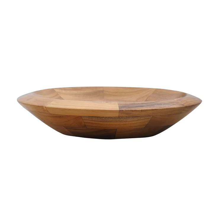Vessel Lutari Above Counter Round 15-3/4 Inch Teak Natural Wood - Frankwebs