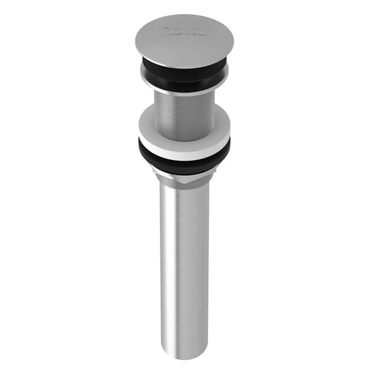 Push Drain Non-Slotted Touch Seal Dome with 6 Inch Tailpiece 2-1/2 x 2-1/2 x 8-7/16 Inch Satin Nickel Brass for Drains - Frankwebs