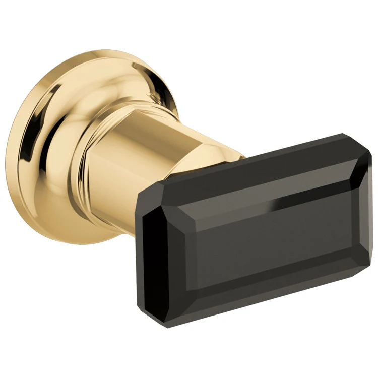 Handle Kit Invari Zinc 2 Black Crystal Knob Brilliance Luxe Gold/Black Crystal for Wall Mount Tub Filler - Frankwebs