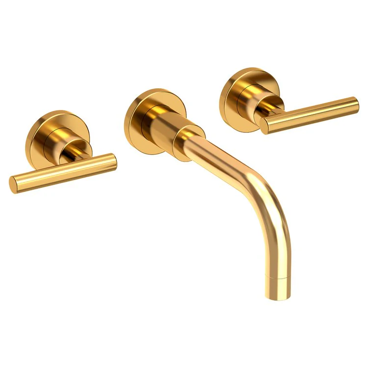 East Linear Two Handle Wall-Mount Bathroom Faucet with Lever Handles - Polished Chrome - Frankwebs