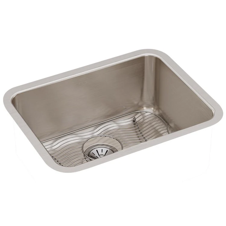 Kitchen Sink Lustertone Classic 23.5 x 18.25 Inch Single Bowl Kit Lustrous Satin Undermount Drain Location Rear Center - Frankwebs
