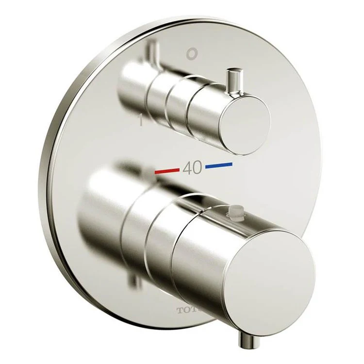 Thermostatic Trim with 2 Way Diverter Round 2 Knob Polished Nickel for Requires Mini Unit TBN01001U - Frankwebs