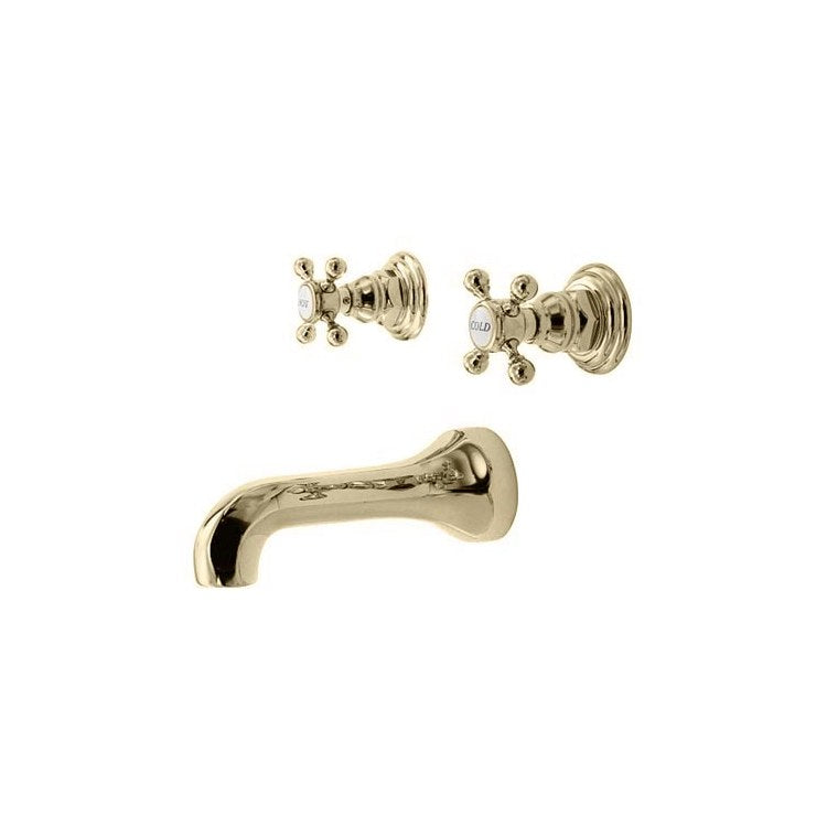 Tub Filler Trim Astor Wall Mount 2 Cross Midnight Chrome ADA 7-7/8 Inch Spread - Frankwebs