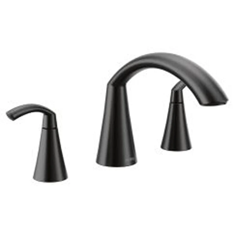Roman Tub Trim Glyde Widespread 2 Lever Matte Black ADA 10 Inch Spread - Frankwebs