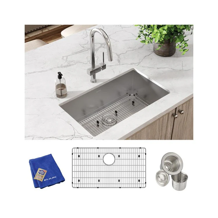 Kitchen Sink 30-1/2 x 18-1/2 Inch 10 Inch 1 Bowl Polished Satin 16 Gauge Rear Center Drain 36 Inch - Frankwebs
