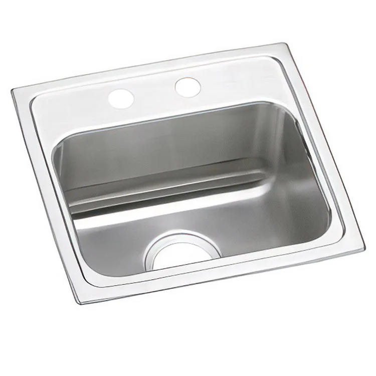 Kitchen Sink Lustertone Classic 17 x 16 Inch Single Bowl MR2 Hole ADA Lustrous Satin Drop-In Rectangle Drain Location Center Depth 4 Inch Bottom Only Pads - Frankwebs