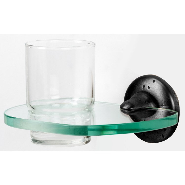 Tumbler Holder Sierra Bath Rust Bronze Includes Tumbler Wall Mount Bronze/Glass 5-1/16 x 6-3/4 Inch - Frankwebs