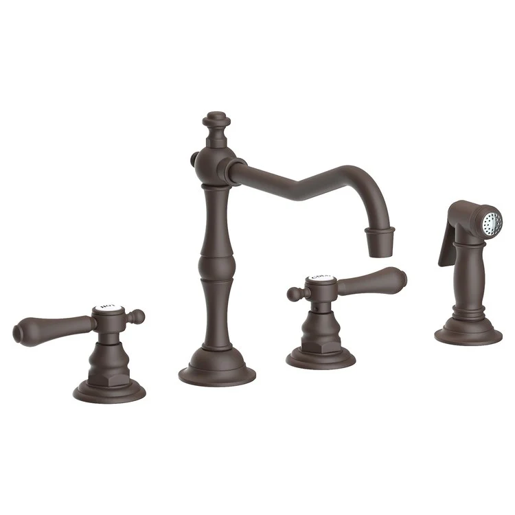 Kitchen Faucet Chesterfield 8 to 20 Inch Spread 2 Lever ADA Satin Gold PVD Pull Out Sidespray Spout Height 5-5/9 Inch Spout Reach 9-1/2 Inch 1.8 Gallons per Minute - Frankwebs