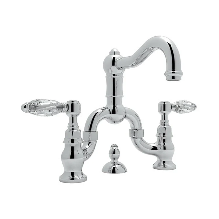 Lavatory Faucet Acqui Deck Mount 2 Swarovski Crystal Lever Polished Chrome 1.2 Gallons per Minute - Frankwebs
