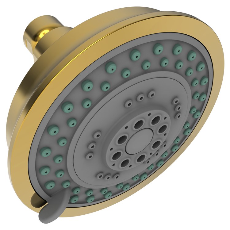 Showerhead Newport Bath 3 Function Antique Brass 4-2/7 Inch 1.8 Gallons per Minute Spray/Rain/Massage - Frankwebs