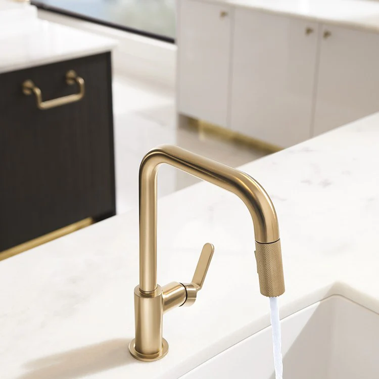 Litze Single Handle SmartTouch Pull Down Faucet with Square Spout/Industrial Handle - Frankwebs