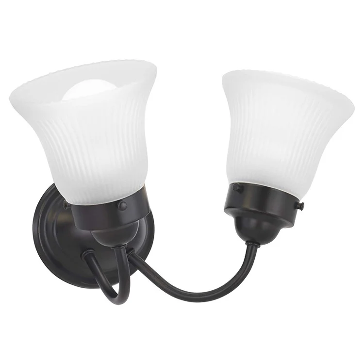 Fluted Glass Two-Light Bathroom Vanity Fixture - Frankwebs