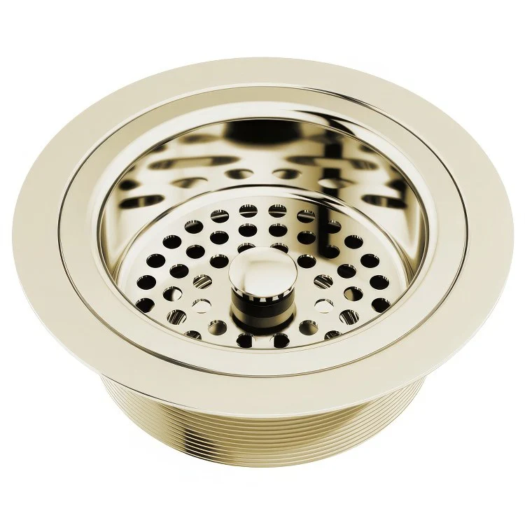 Sink Flange with Strainer 4-1/2 Inch Brilliance Polished Gold Brass for 4-1/2