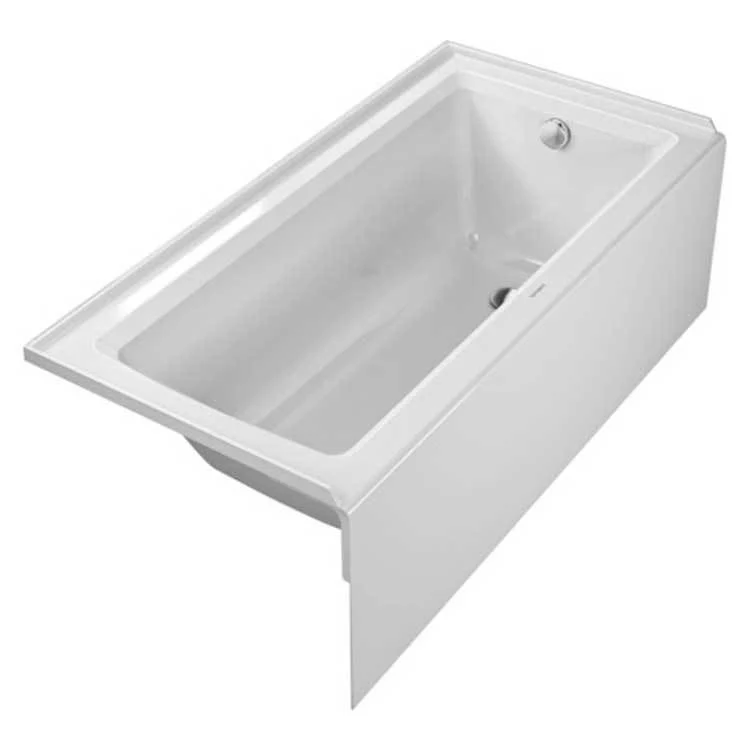 Soaking Tub Architec 60 x 30 Inch Integrated Panel & Flange Right Drain White Acrylic Rectangle - Frankwebs