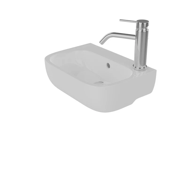 Lavatory Sink Caroline 380 Wall Hung Right 15 Inch Rectangle White - Frankwebs