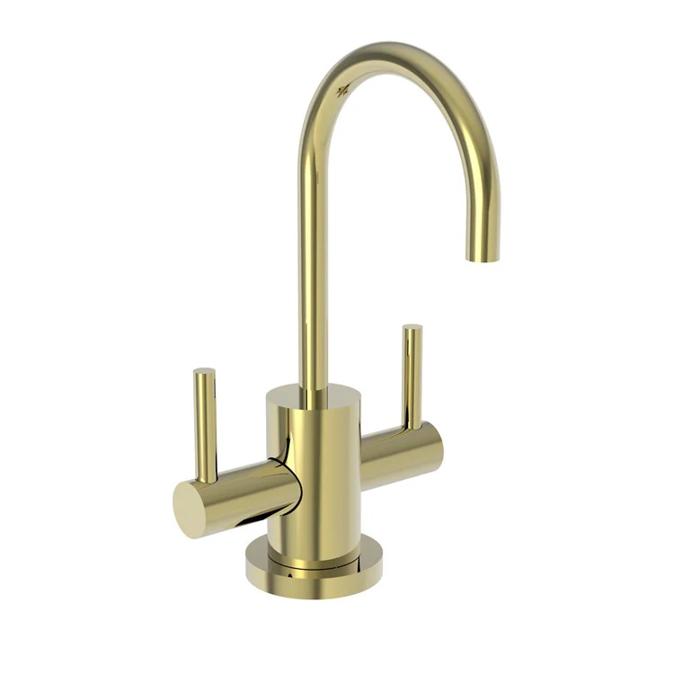 Water Dispenser East Linear Hot and Cold Water 2 Lever Gooseneck Satin Brass PVD - Frankwebs