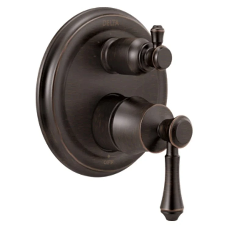 Valve Trim Cassidy Monitor 14 Traditional with 3 Setting Integrated Diverter 2 Lever Brilliance Champagne Bronze ADA for MultiChoice Universal Rough-In Valve R22000 Series - Frankwebs