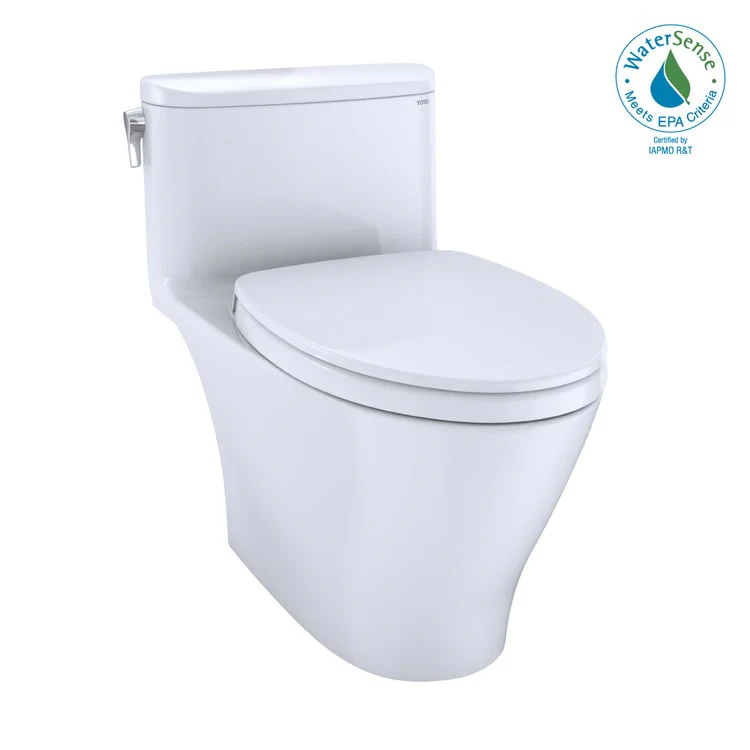 Toilet Nexus 1 Pieces Universal Height Washlet Ready Cotton Elongated ADA 27 Inch 1.28 Gallons per Flush Left Hand Chrome Soft Close - Frankwebs