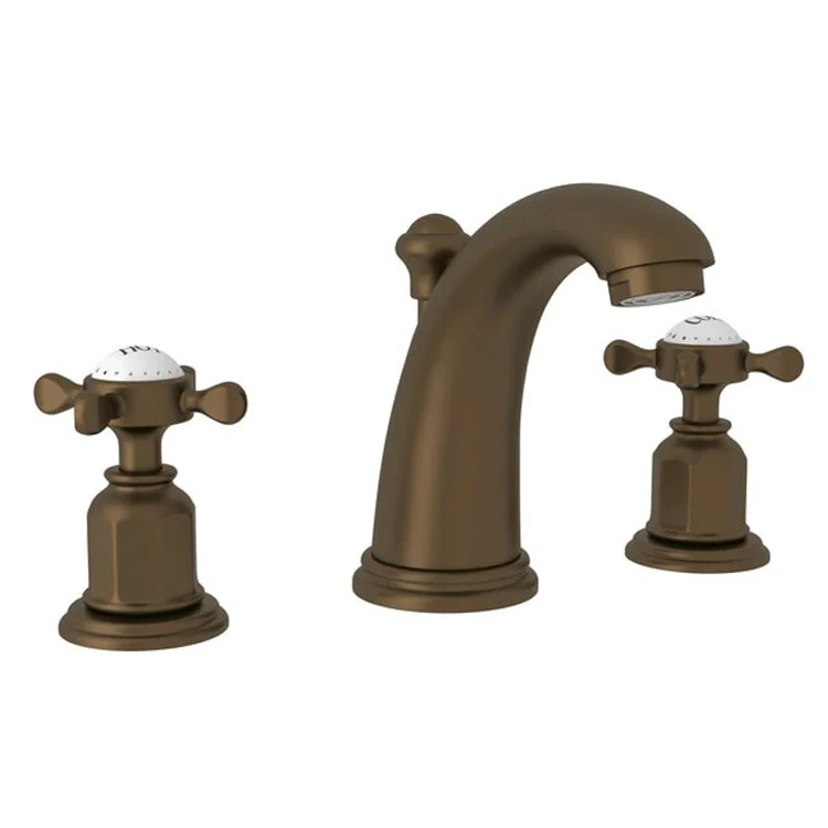 Lavatory Faucet Edwardian 6-16 Inch Spread 2 Cross English Gold 1.2 Gallons per Minute Fixed High Neck Spout - Frankwebs