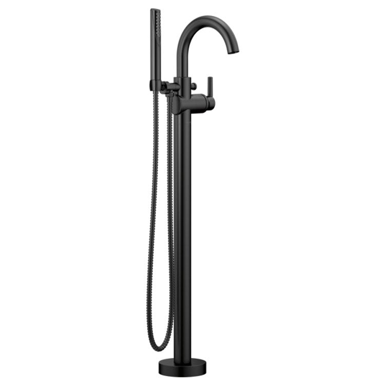 Roman Tub Trim Trinsic Floor Mount with Touch Clean Handshower 1 Lever Matte Black ADA 8 Inch Reach - Frankwebs