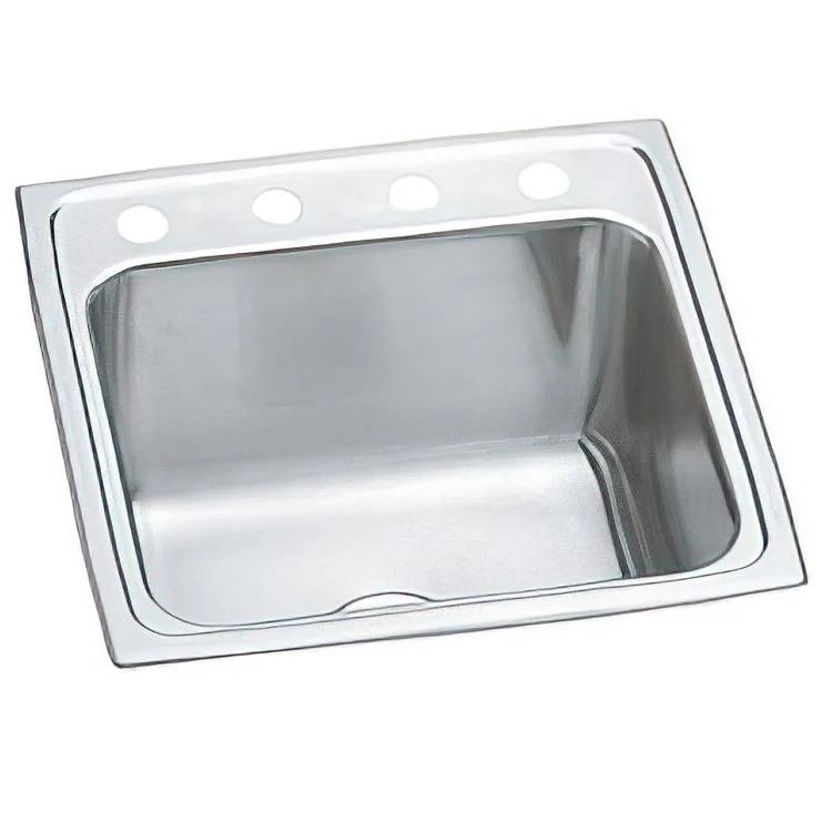 Laundry Sink Pursuit 19.5 x 19 Inch Single Bowl OS4 Hole Lustrous Satin Drop-In - Frankwebs