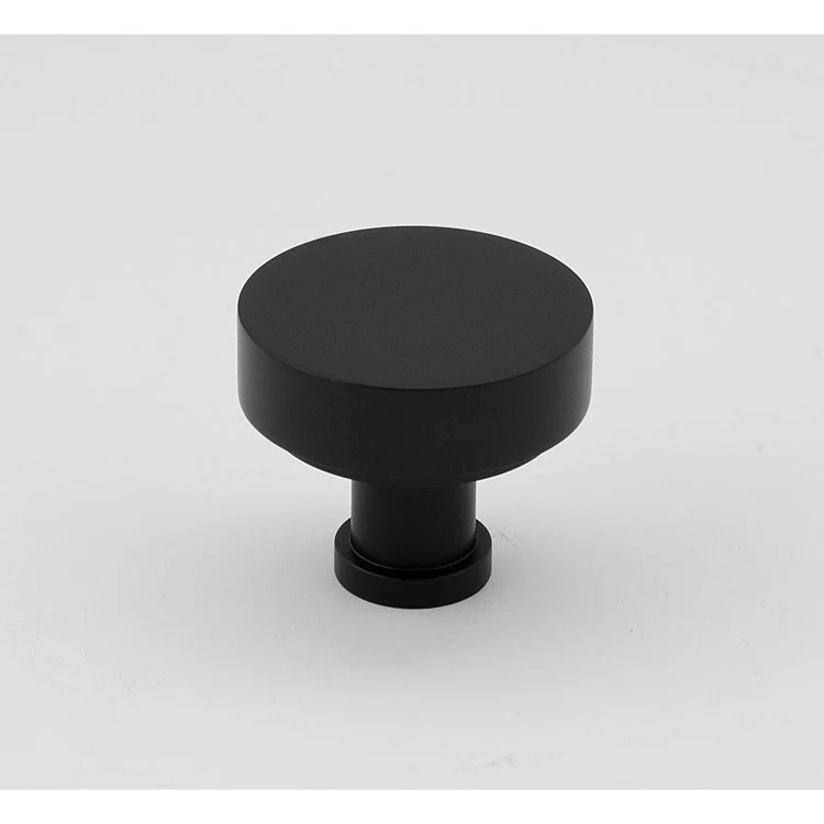 Knob Moderne Round Matte Black Brass 1-1/2 Inch 1-1/8 Inch 5/8 Inch - Frankwebs